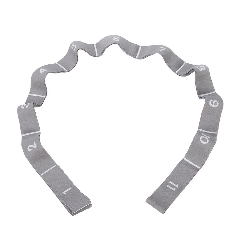 VMS INDIA Yoga Pull Strap Fitness Stretching Band Resistance Loop Gray_11 Loops-image-39