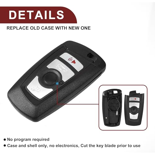 Coque de clé de rechange BMW 328i 2013-2016 boîtier télécommande 4 boutons 435i - 5