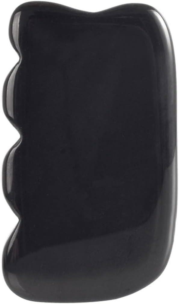 Gua Sha Stone Scraping Massage Tool Natural Black Obsidian Scraper for Body Face Eyes Neck