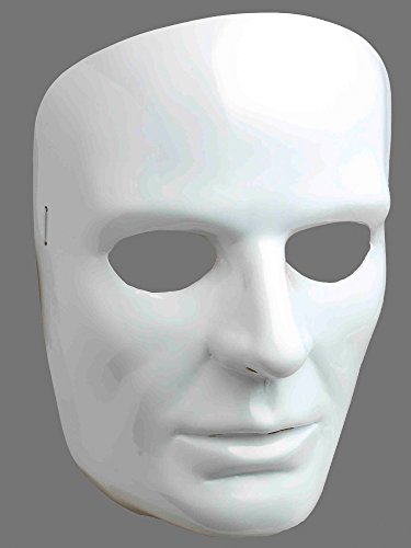 Forum Novelties 67838 Men's White Full Face Mask, One Size, Pack of 1