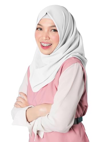 Middle Eastern Mall Girl's Hijab Jersey Cotton White Headscarf Wrap with Undercap for School Madrasa2