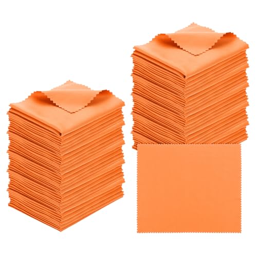 PATIKIL Paño De Microfibra para Limpiar Gafas 7x6, Paquete De 50 Paños De Limpieza para Gafas Paño Suave para Pantallas para Lentes De Cámara Gafas Pantallas En Bolsa, Amarillo