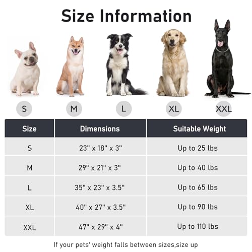 Pawk Large Dog Bed Washable - Fluffy Plush Fur Dog Mattress, Anti-Slip Dog Beds for Dog Crate, Calming Anti Anxiety Dog Mat, 89 × 58 × 9 cm, Grey - Image 6