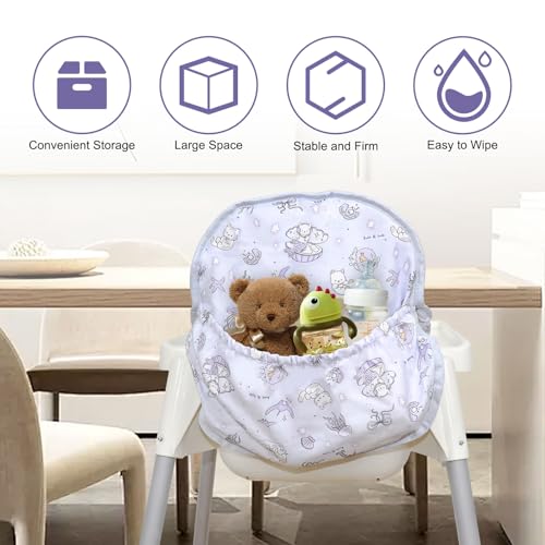 Image of For IKEA High Chair Cushion, With High Chair Handy Pocket Pouch (Animal) | For Antilop Cushion, For IKEA Antilop Highchair, Cotton Soft, Baby Sitting More Comfortable