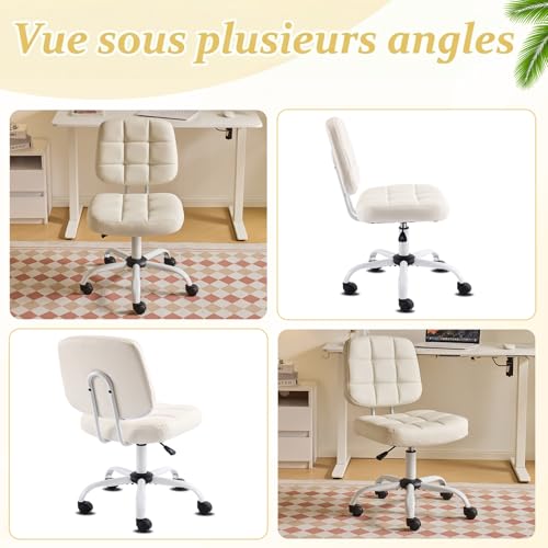 Chaise Bureau Cuir PU Réglable Pivotante 360° Bonnlo