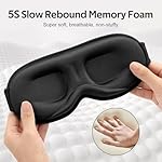 Sleep Mask for Men Women - 100% Blackout Eye Masks for Sleep - 3D Soft Sleeping Mask for Side Sleepers - Zero Pressure Lash Extensions Eye Cover Shade for Airplane Travel Essentials, Black - Image 5