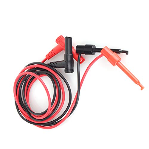 1 Pair Banana Plug Test Hook Clip Probe Cable,Insulated Multimeter Test Set 4mm Banana Plug Test Hook Clip for Multimeter,Power Supply,Electronics
