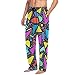 Retro Vintage 80s or 90s fashion Pajama Pants Triangle Disco Party Men's Pajama Bottoms Lounge Sleepwear PJs Sleep Pants L