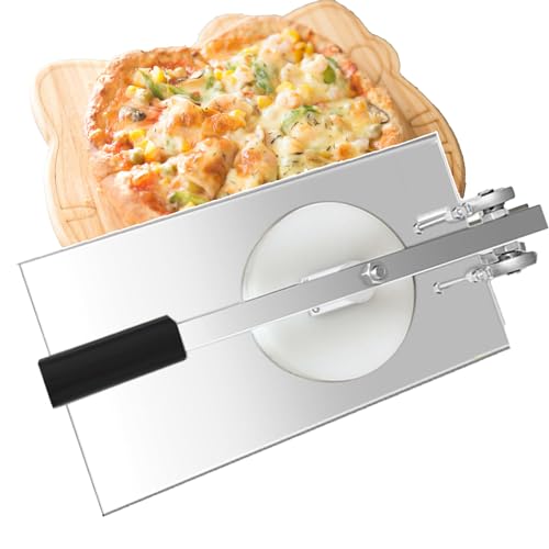 UMJIGF Stainless Steel Pizza Pastry Press Machine, 12-18cm Dough Press for Pizza, Tortilla, Pastry, Bread - Pizza Pans Bakeware Press Machine - Commercial or Home Use Kitchen Tool,14CM,12CM