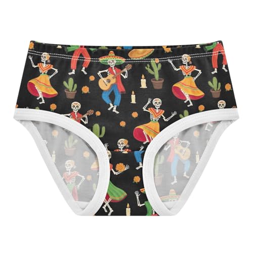 Joisal Cotton Toddlers Underwear Floral Festive Cactus Skeleton Little Girl Panties Print Briefs Undies Kids 2t