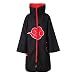 Partyever Unisex Akatsuki Organization Members Cosplay Cloak Halloween Cosplay Costume Uniform Ninja Robe with Headband (Large, Stand Collar Cloak)