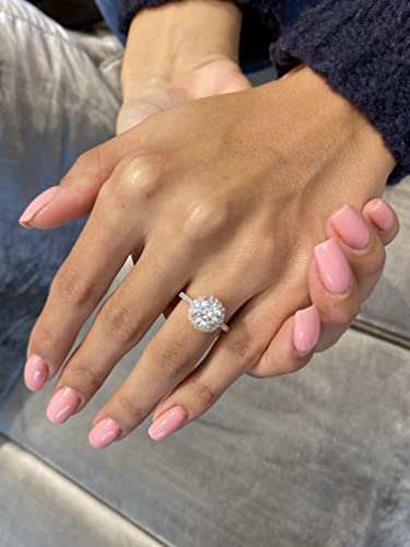 1/2 Carat Lab Grown Diamond and 2 Carat Moissanite Engagement Ring for Women in 14k White/Yellow/Rose Gold (D-E, VS, cttw) Wedding Ring Size 5.5 to 8 (10)2