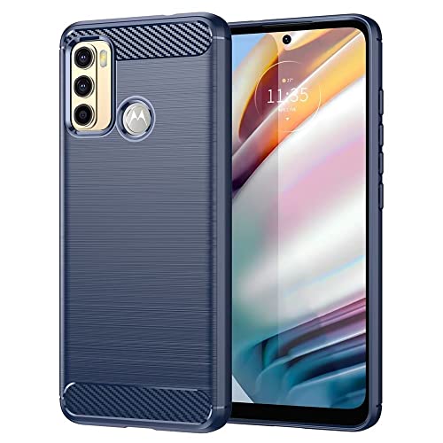 Topme Funda de Silicona para Motorola Moto G50 4G (6.5' Inches), [ Carcasa Case de Teléfono con Estilo de Textura Cepillada] - Azul