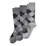 POLO RALPH LAUREN Men's Argyle Dress Crew Socks 3 Pair Pack - Soft and Lightweight Cotton Comfort, Charcoal Assorted, 6-12.5