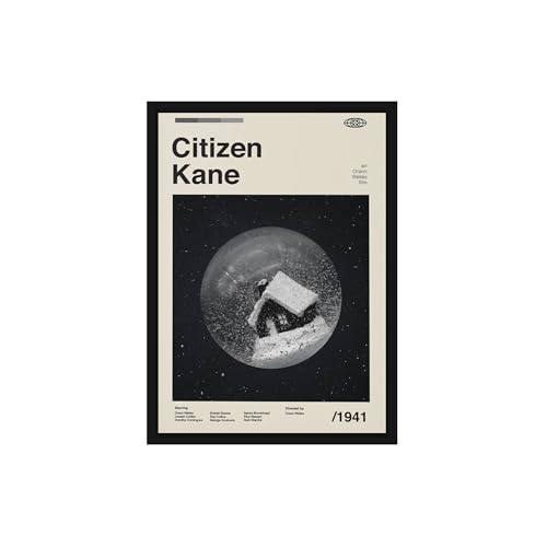 Image of BLINKART Citizen Kane Wall Movie Poster Frame 8x12 Inch | Premium 300 GSM Paper Wall Print | Mid Century Vintage Film Artwork for Home, Bedroom, Living Room, Office | Framed Photo Decor