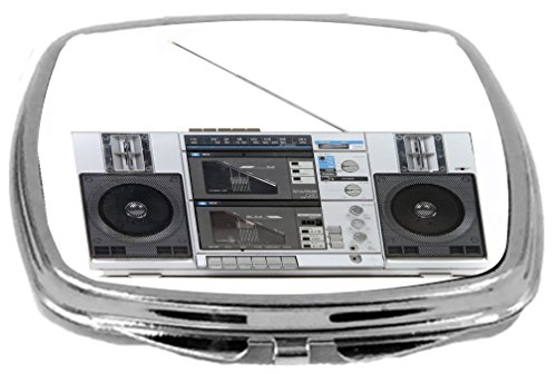 Rikki Knight Compact Mirror, Retro Boom Box Stereo