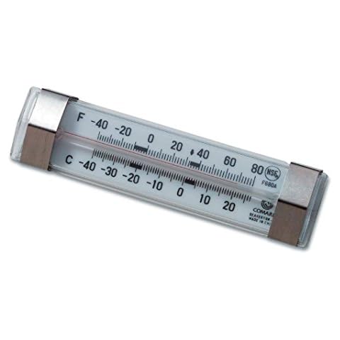 Comark FG80AK Commercial Refrigerator Thermometer, Commercial Freezer Thermometer (Glass Tube Thermometer, Commercial Grade Thermometer), Refrigerator/Freezer Thermometer, Multicolor Cover