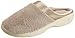 Isotoner Women's Microterry PillowStep Satin Cuff Clog Slippers, Taupe, 7.5-8 B(M) US