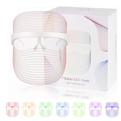 AYSUNY LED Face Mask Light Therapy, Ultra-Light upgraded Red Light Therapy for Face, 7-1 Colors L E...