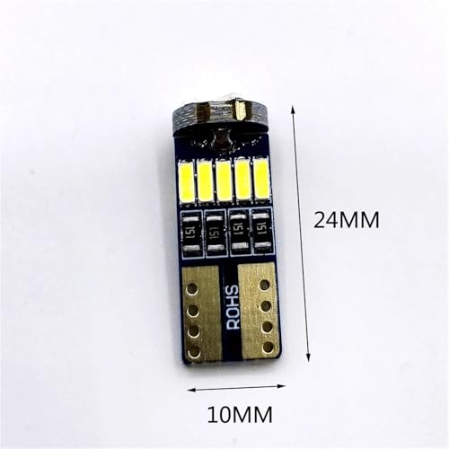 Lámpara LED para auto W5W T10 10PCS 6000K 12V blanca miniatura 5