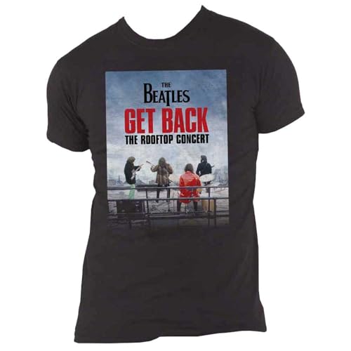 Générique The Beatles T Shirt Get Back Rooftop Concert Nouveau Officiel Homme Noir Size Medium - Les Beatles, Paul McCartney, John Lennon, RIngo Starr, George Harrison Générique The Beatles T Shirt Get Back Rooftop Concert Nouveau Officiel Homme Noir Size Medium – Image 5