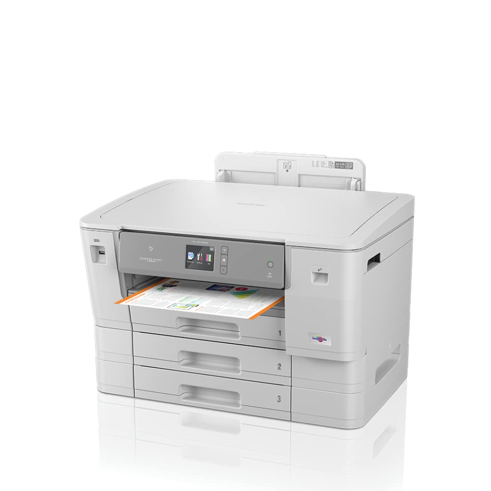 Brother HLJ6100DW Stampante Inkjet A3 a Colori con NFC, Rete Cablata e Wi-Fi, Duplex, 3 cassetti carta standard contenenti un totale di 750 fogli, Display Touchscreen a Colori 6.8 cm
