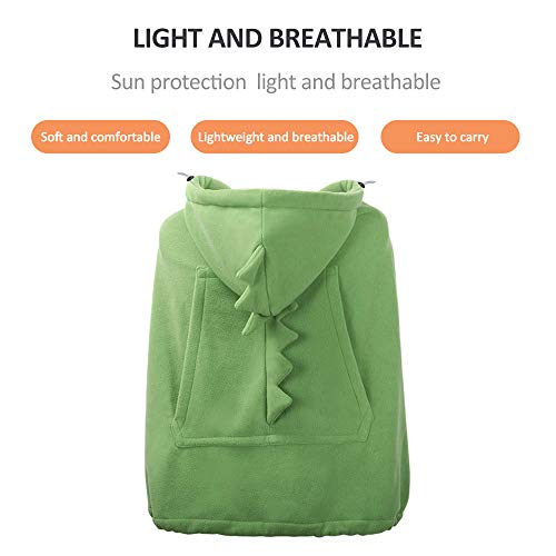 Zimo Stroller Cover and Baby Carrier Cover Hooded Stretchy Cloak for Baby Hooded Reversible Suit for All Seasons Green