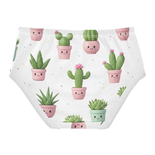 Fun Toddler Girls Underwear 2t Cotton Panties Little Girl Cute Cartoon Succulents Pink Green Briefs Girls Undies2