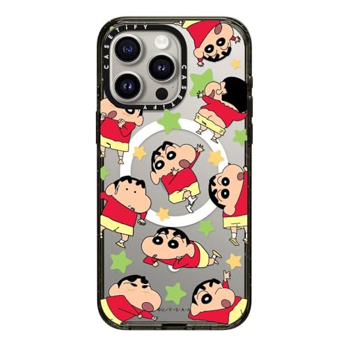 CASETiFY MagSafe �Ή��C���p�N�g iPhone 15 Pro Max �P�[�X [MIL�K�i���� (4x MIL-STD-810G) / 2.5m����̗����������N���A / Crayon Shin-chan Co-lab] - �N���A �u���b