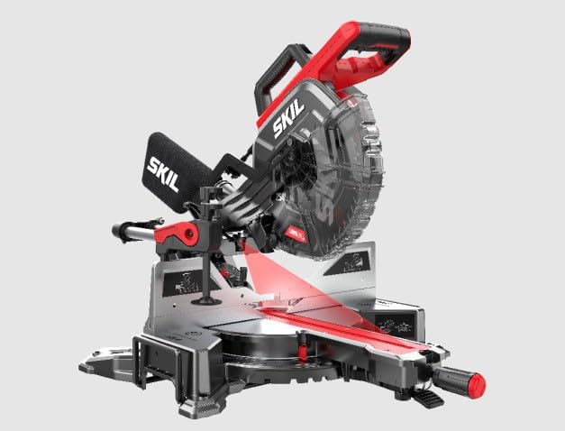 SKIL Sierra de corte transversal/ingletadora de 254 mm con función de tracción, función láser y doble mando 1320AA 2000W + abrazadera rápida
