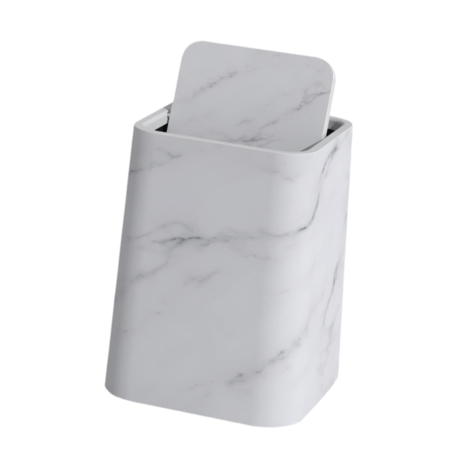 The Style Sutra Marble Bathroom Trash Can Modern Garbage Container for Dorm Living Room Home S White|Home & Garden | Trash Cans & Wastebaskets|1 Trash Can-image-13