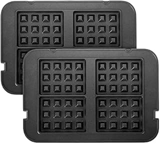 Ultratec waffle plate set for 2-in-1 contact grill and table grill, for preparing Belgian waffles, easy to insert with click mechanism, dishwasher-safe