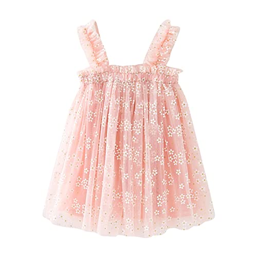 Lindo vestido para meninas pequenas, sem mangas, com suspensórios, de tule, floral, vestido de princ