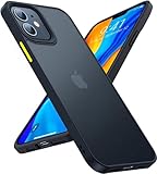 TORRAS Supreme Shockproof for iPhone 12 Mini Case [8FT Military Grade Drop Tested] Slim Fit Hard iPhone 12 Mini Phone Case with Silicone Bumper, Translucent Case for iPhone 12 Mini 5.4“, Black