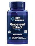 Life Extension Grapeseed Extract, Vitamin C, Calcium, resveratrol, polyphenols, Cardiovascular Health, antioxidant Protection, Gluten-Free, Non-GMO, Vegetarian, 60 Capsules