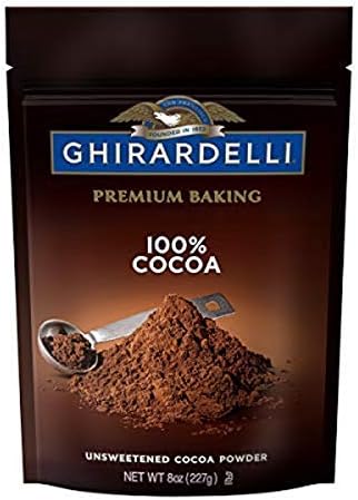 GHIRARDELLI Premium Baking Cocoa 100% Unsweetened Cocoa Powder, 8 oz Bag (6 bags)