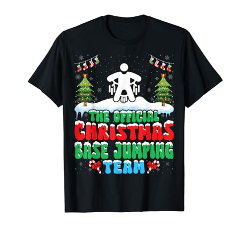 Snow Christmas BASE Jumping Team - Funny BASE Jumper Xmas Camiseta