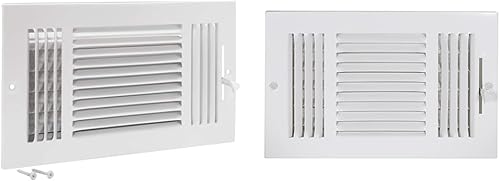 EZ-FLO Cubierta de ventilación blanca de 12 x 6 pulgadas (apertura de conducto) y cubierta de ventilación blanca de 10 x 6 pulgadas (apertura de