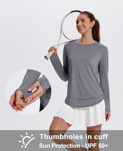 Women wearing the workout long sleeve top during outdoor activities