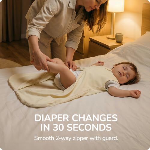 Image of Baby Sleep Sack 18-24 Months, 3 Pack 0.5 Tog Sleeping Sack 100% Cotton Supersoft Thermostatic Toddler Sleeping Bag for Babies Infant, 2-Way Zipper Baby Wearable Blanket for Summer