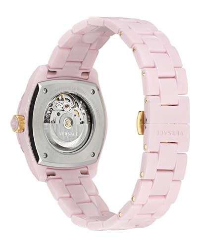 Versace DV One Collection Luxury Womens Watch Timepieces with a Pink Bracelet and Dial Featuring a Pink Ceramic Case3