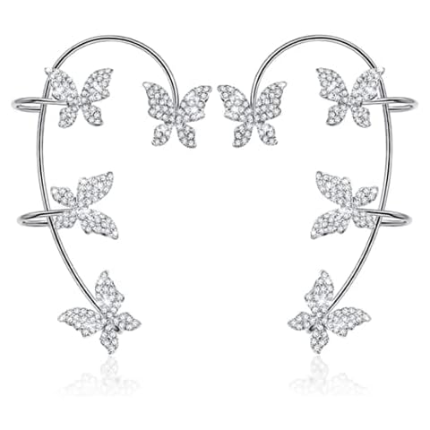 1 Pair Butterfly Earrings Ear Cuffs Climber Ear Wrap Earrings Wrap Earrings Vintage Ear Cuff Earrings Gifts for Women Cover