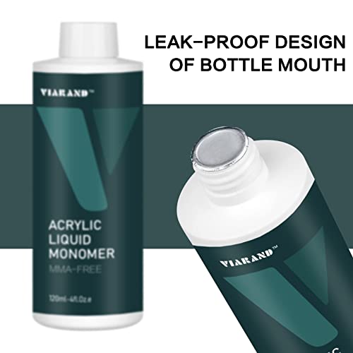 Viarand Monomer Acrylic Nail Liquid 12 Oz,Acrylic Liquid Monomer For Acrylic Powder, Professional Nail Acrylic Liquid,Non-Yellowing Formula,Mma Free,Medium Time Drying, 4 Oz (Pack Of 3) #TOP2