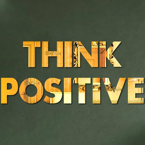 Image of Bikri Kendra - (Think Positive Golden Letter Mirror Sticker, Acrylic stikcer, Decorative Mirror Sticker for Wall, Bedroom, Hall, Living Room, Kitchen. (Gold Sister)