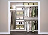 John Louis Home 12 in. Deep Solid Wood Closet Organizer, Woodcrest White