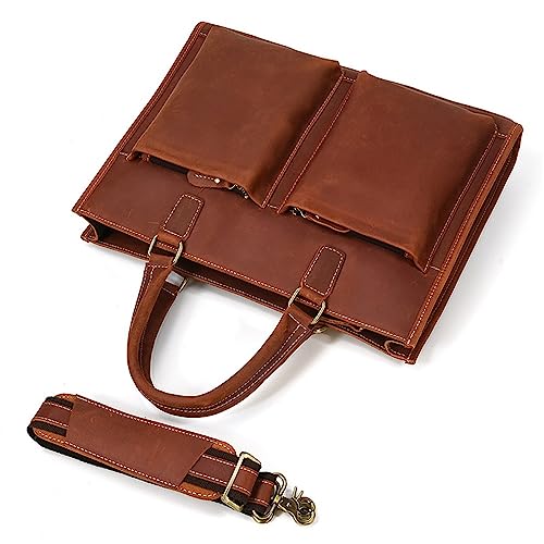 Mens Crossbody Messenger Bags Men's Leather Briefcase Handbag Shoulder Crossbody Bag for Work Business 5