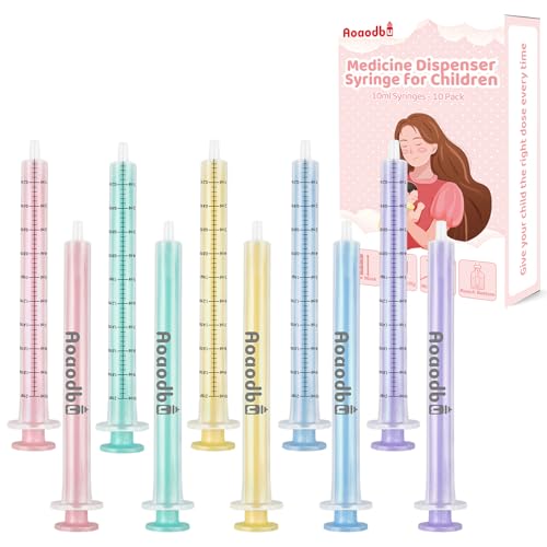 Image of Baby Medicine Dispenser Syringe For Children,Oral Syringes, Liquid Plastic Syringe Without Needle,Leak proof Dosing Tools,5 Uniquely Colour Syringes - 10 Pack