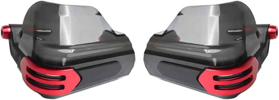 Windproof Motorcycle Hand Guards Motorcycle Handlebar Handguards Horn Handle Protection Motorcycle Handbrake Protector Shield (Red)