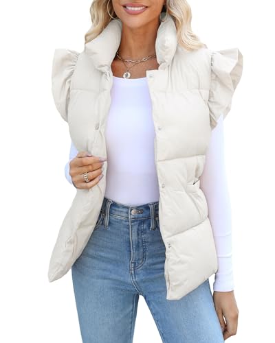 Kedera Womens Oversized Puffer Vest Stand Collar Button DownSleeveless Bubble Puffer...
