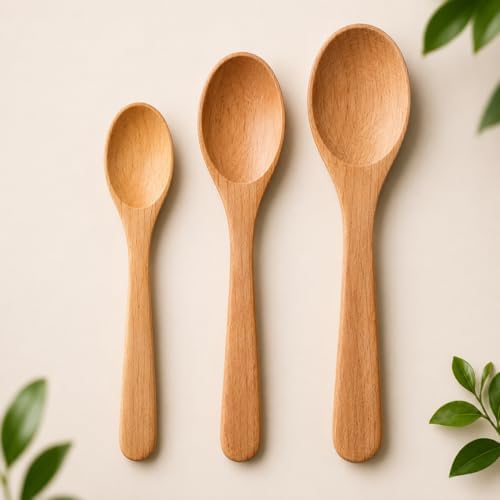 Kit 3 Colheres de Pau de Madeira Natural (26cm, 30cm e 36cm) – Ut...